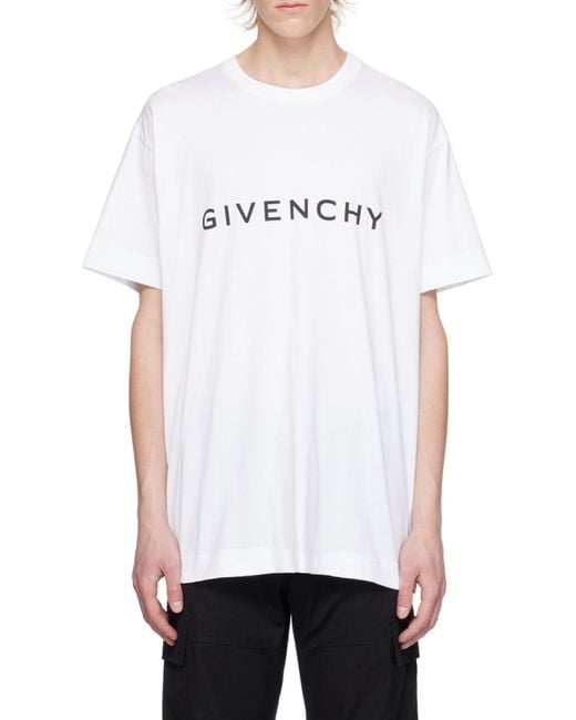 Givenchy White Archetype Oversized T-Shirt for men