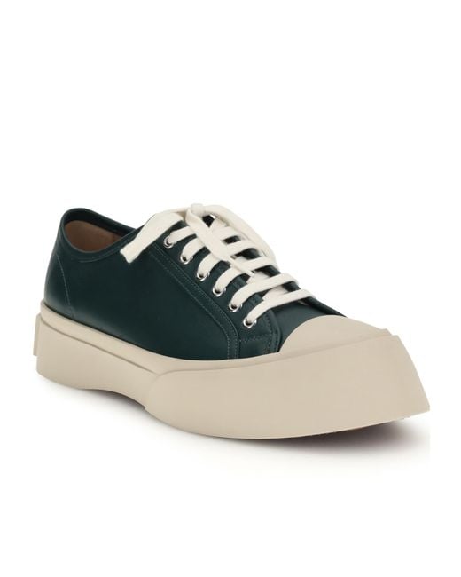 Marni Black Pablo Logo Patch Lace-Up Sneakers for men