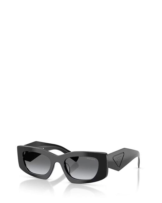 Prada White Eyewear Triangular Logo Butterfly Frame Sunglasses