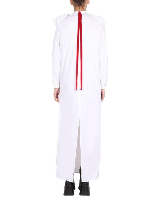 Raf Simons White Pleated Shirt Dress