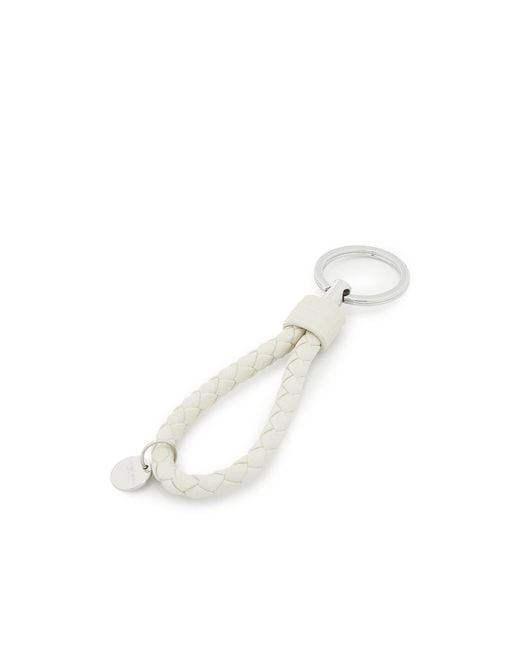 Bottega Veneta White Woven Design Key Chain