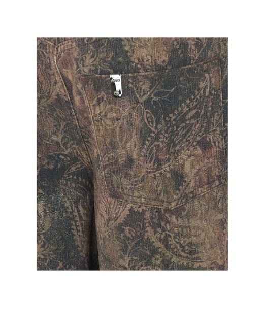 Liu Jo Brown Paisely Printed Wide Leg Trousers