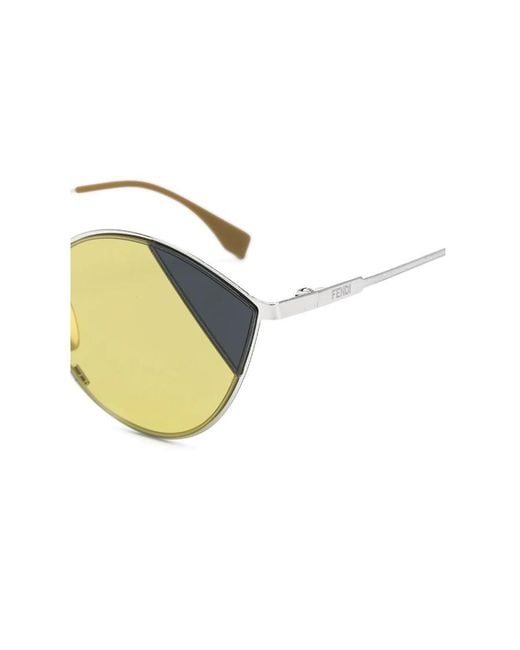 Fendi Yellow Eyewear Cat Eye Frame Sunglasses