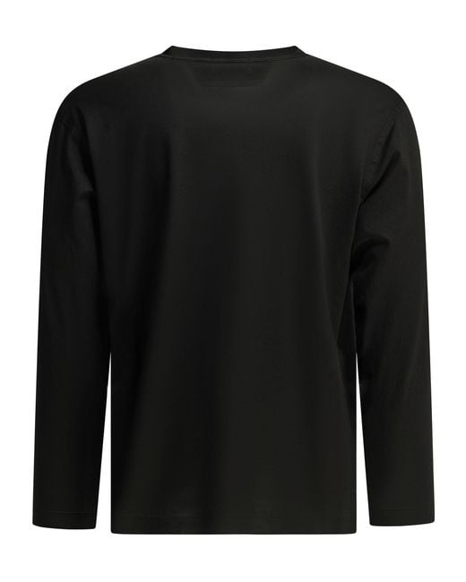 C P Company Black Crewneck T-Shirt With Logo for men