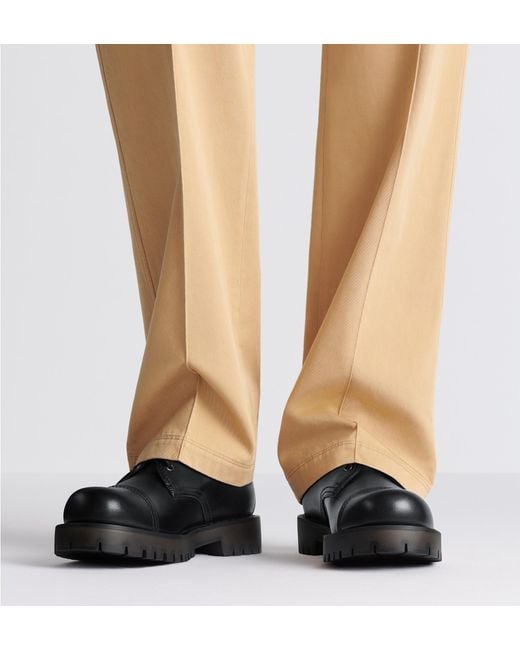 Dior Black Homme Round-Toe Lace-Up Shoes for men