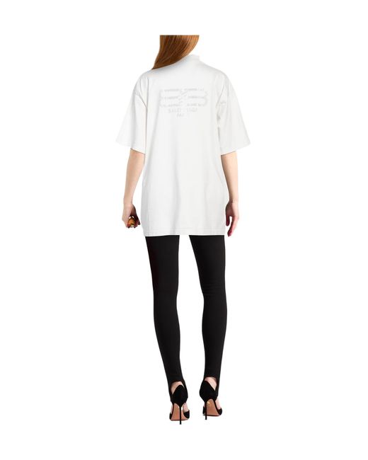 Balenciaga White Loose-Fit Crew Neck Short-Sleeve T-Shirt