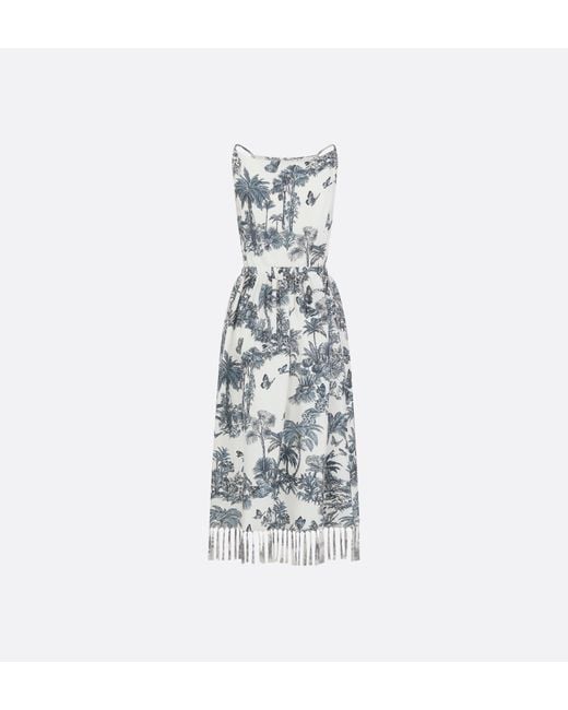 Dior White Iviera Mid-Length Fringed Dress