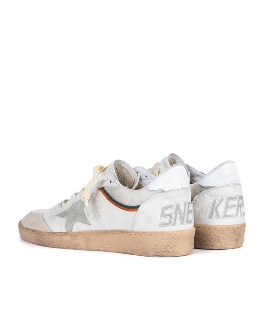 Golden Goose Deluxe Brand White Ballstar Low-Top Sneakers for men