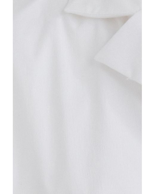 Philosophy Di Lorenzo Serafini White Tie Fastened Cropped Blouse