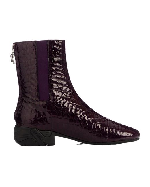 Raf Simons Brown Solaris Mock-Croc Ankle Boots