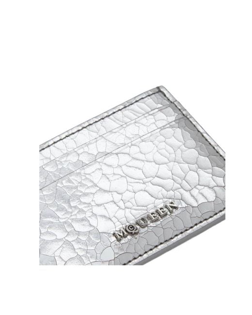 McQueen White Logo Lettering Card Holder