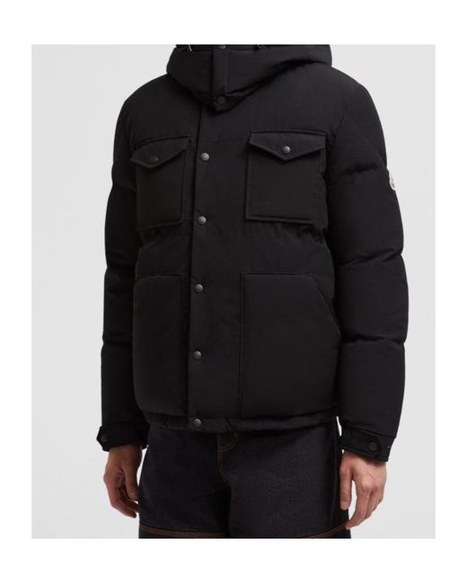 Moncler Black Fornas Hooded Short Padded Jacket for men