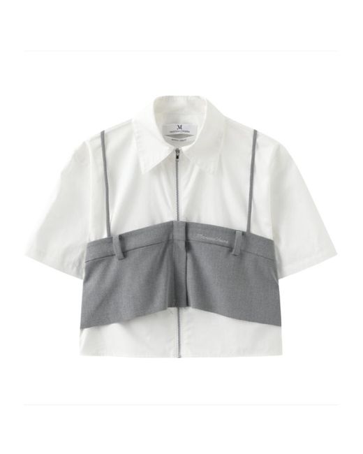 Marissa Chiara White Fake Two-Piece Shirt
