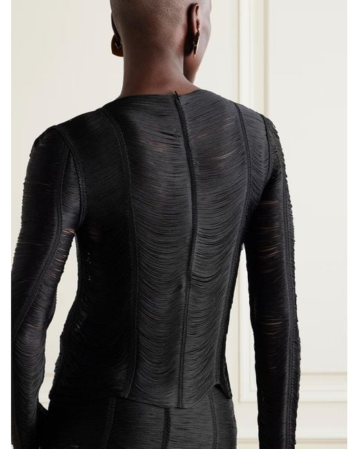 Tom Ford Black Open-Knit Blouse