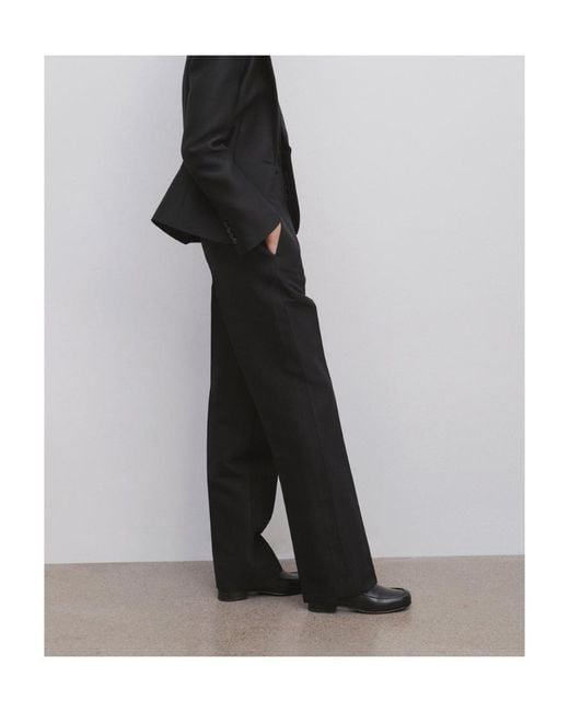 The Row Black Hector Straight-Leg Trousers