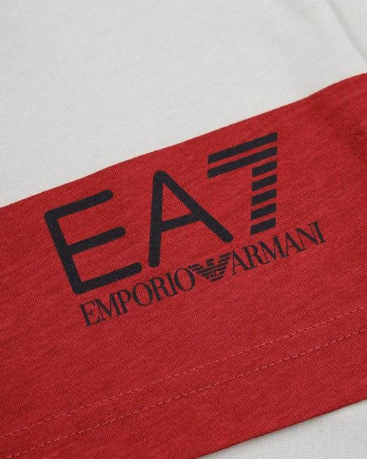 EA7 Red Logo Patch Polo Shirt for men