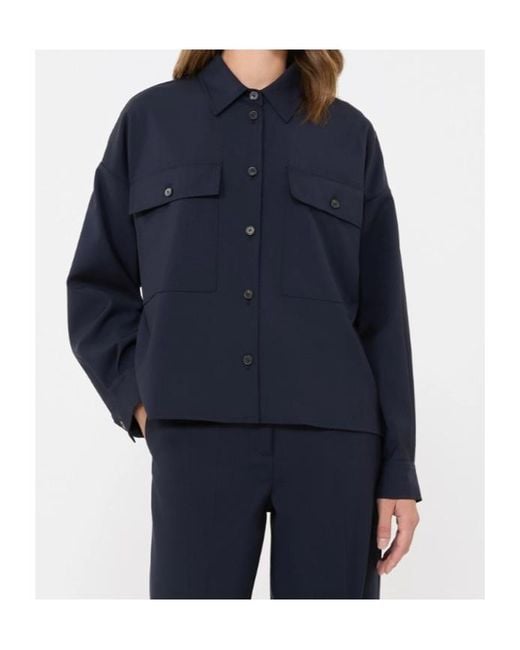 Weekend by Maxmara Blue Mulino Cropped Jacket