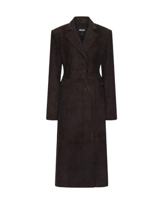 ROTATE BIRGER CHRISTENSEN Black Double-Breasted Long Coat