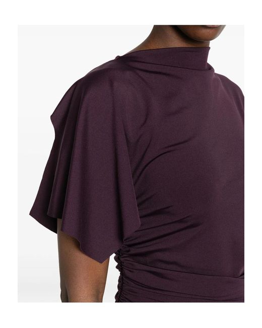 Victoria Beckham Purple Short Sleeve Dress