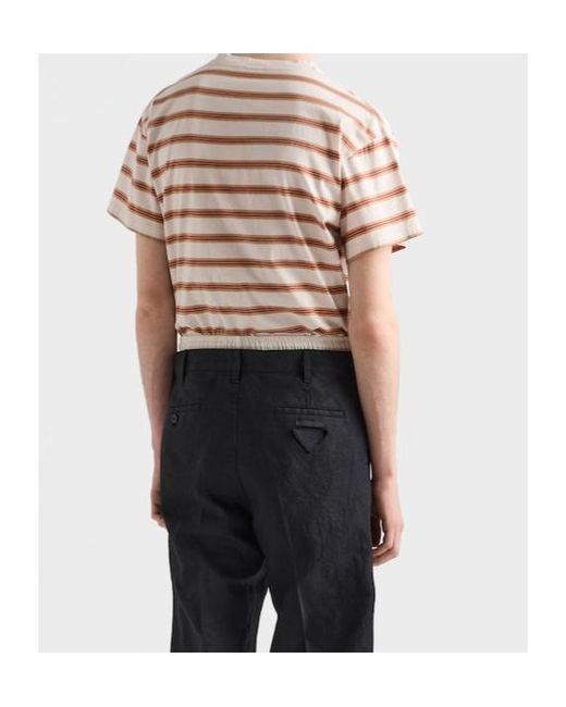 Prada Pink Cotton T-Shirt for men