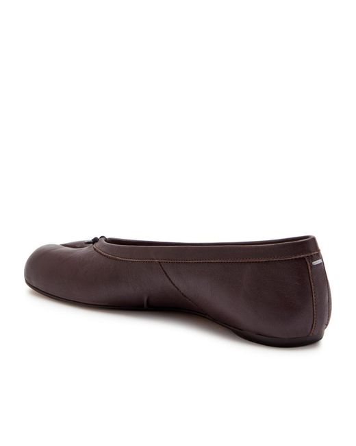 Maison Margiela Brown Solid Colour Leather Ballet Flats