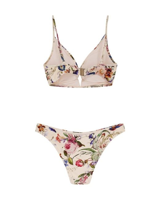 Zimmermann White Patience Tuck Plunge Bikini Set