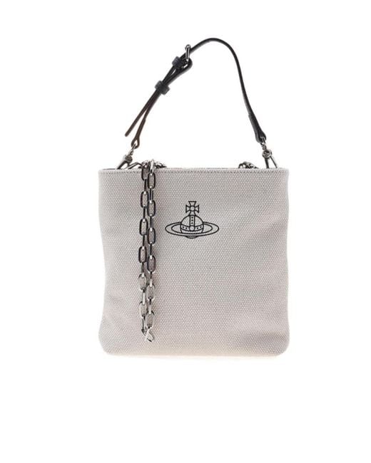 Vivienne Westwood Gray Logo Shoulder Bag