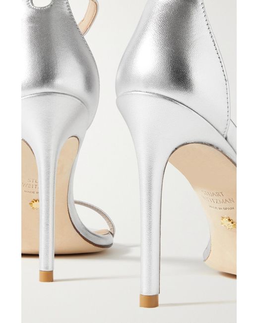 Stuart Weitzman White Stilet-Heeled Sandals