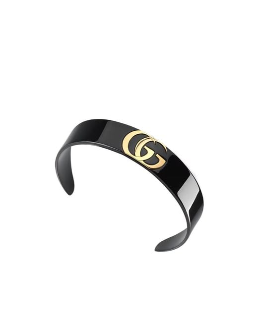 Gucci Black Hair Band With Double G