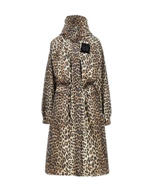 Ganni Multicolor Leopard Parka Coat