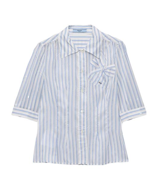 Prada Blue Striped Shirt