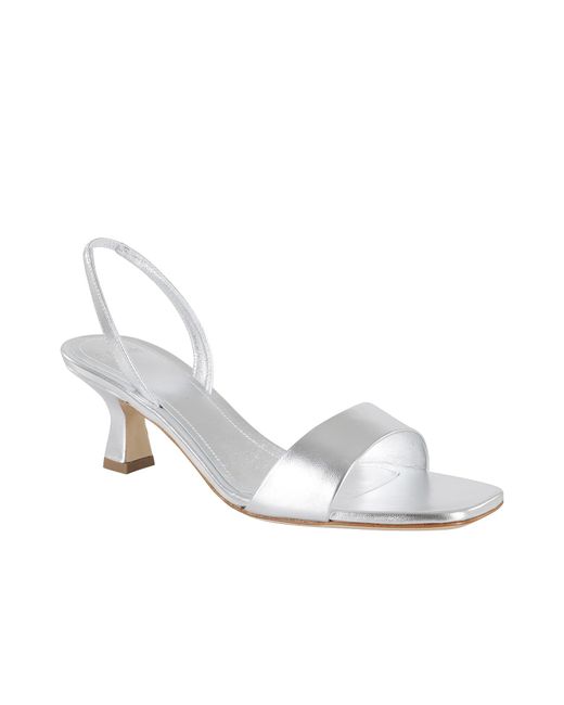 3Juin White 55Mm Metallic-Finish Sandals