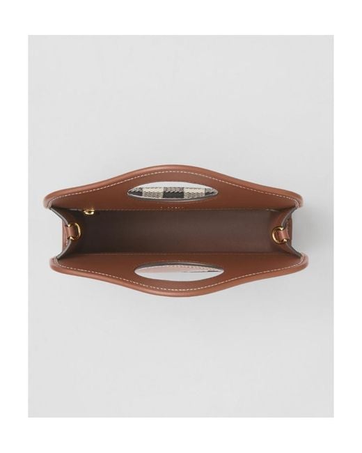 Burberry Brown Check Patterned Shoulder Bag