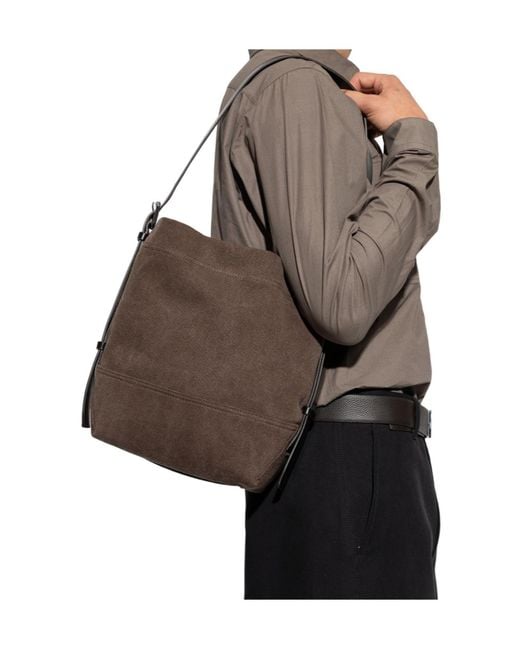 Lemaire Brown Small Belted Tote Bag for men