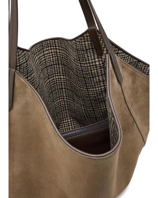 Brunello Cucinelli Brown Reversible Suede Tote