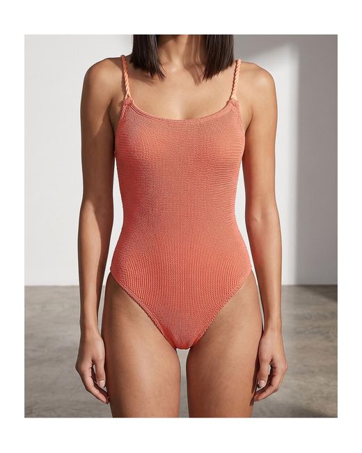 Hunza G Red Camille Original Crinkle Swimsuit