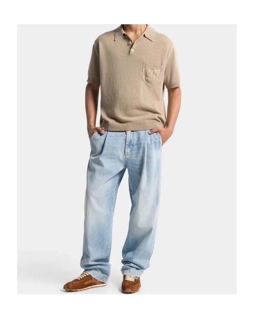 DSquared² Blue Wide-Leg Pleated Jeans for men