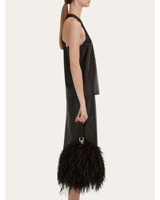 Ferragamo Black Double Gancini Mini Clutch