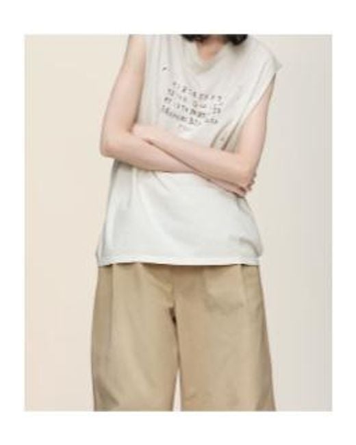 Maison Margiela White Crewneck Sleeveless Top
