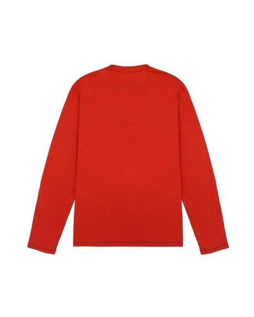 Armani Jeans Red Logo Long-Sleeved T-Shirt for men