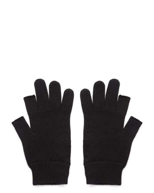 Rick Owens Black Fingerless Press-Stud Gloves for men