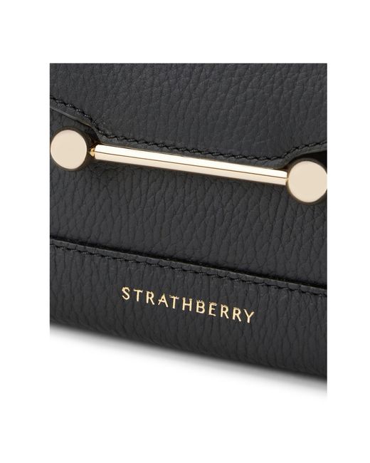 Strathberry Black Bar Detail Shoulder Bag