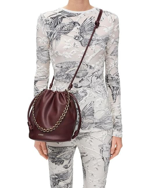 Loewe Red Flamenco Purse Bucket Bag
