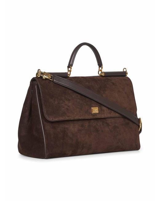 Dolce & Gabbana Brown Logo Tag Top Handle Bag