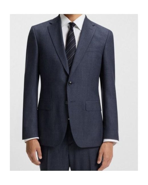 Boss Blue Long-Sleeved Suit Jacket for men