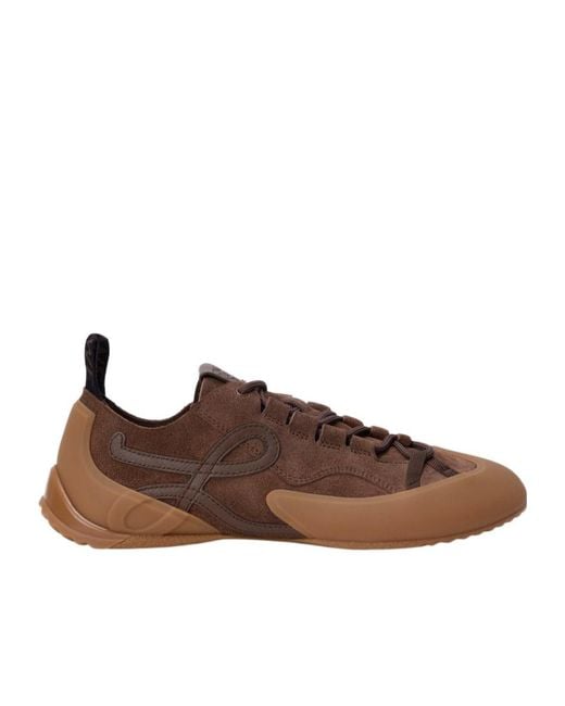 Loewe Brown Lace-Up Sneakers