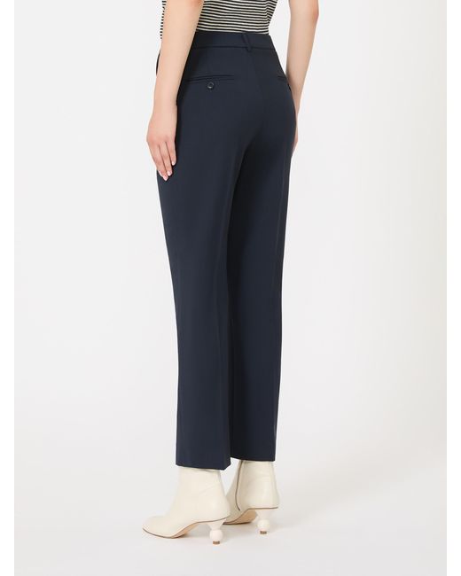 Weekend by Maxmara Blue Woollen Cloth Cigarette Trousers