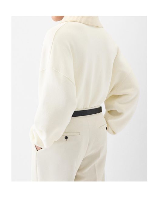 Jacquemus White The Punto Long-Sleeved Polo Shirt for men
