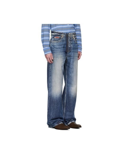 Martine Rose Blue Wide-Leg Jeans for men
