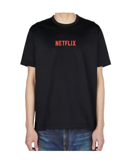 Junya Watanabe Black Netflix T T-Shirt for men